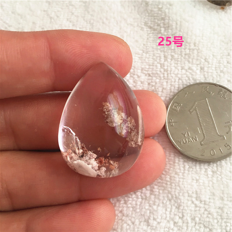 天然水晶绿幽灵聚宝盆千层山金字塔水滴型吊坠男女款优惠特价