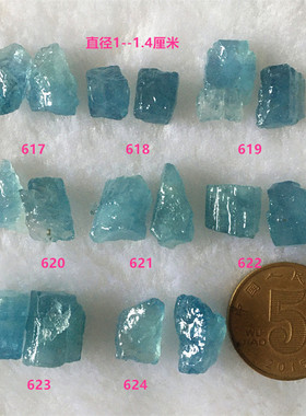 天然冰种海蓝宝原石毛衣项链水晶