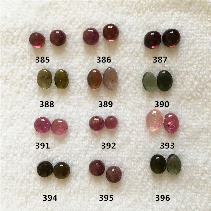 西瓜碧玺戒指裸石戒面铬电光绿蓝红宝卢比来全净椭圆长方形心天然