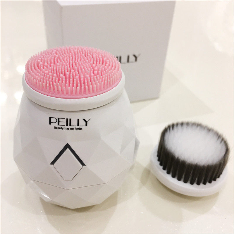 Peilly佩丽 多档位硅胶洁面仪洗脸刷 电动充电毛孔清洁器 双刷头