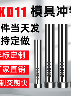 模具冲针SKD-11冲头T冲加硬超硬SKH51不锈钢冲孔冲针顶针定做配件