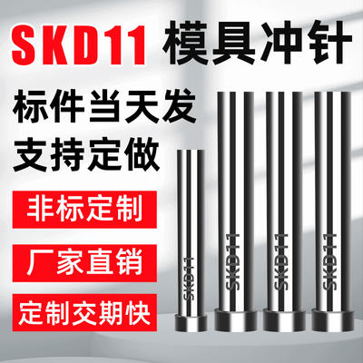 模具冲针SKD-11冲头T冲加硬超硬SKH51不锈钢冲孔冲针顶针定做配件