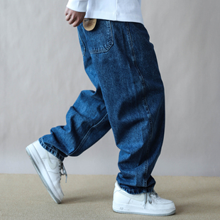 2026春季新款美式复古牛仔裤男宽松直筒阔腿长裤休闲百搭水洗重磅