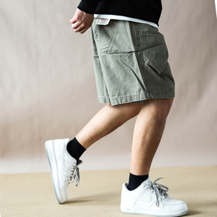 工装风多口袋短裤男夏季宽松五分裤军绿色休闲裤2026男款青年户外