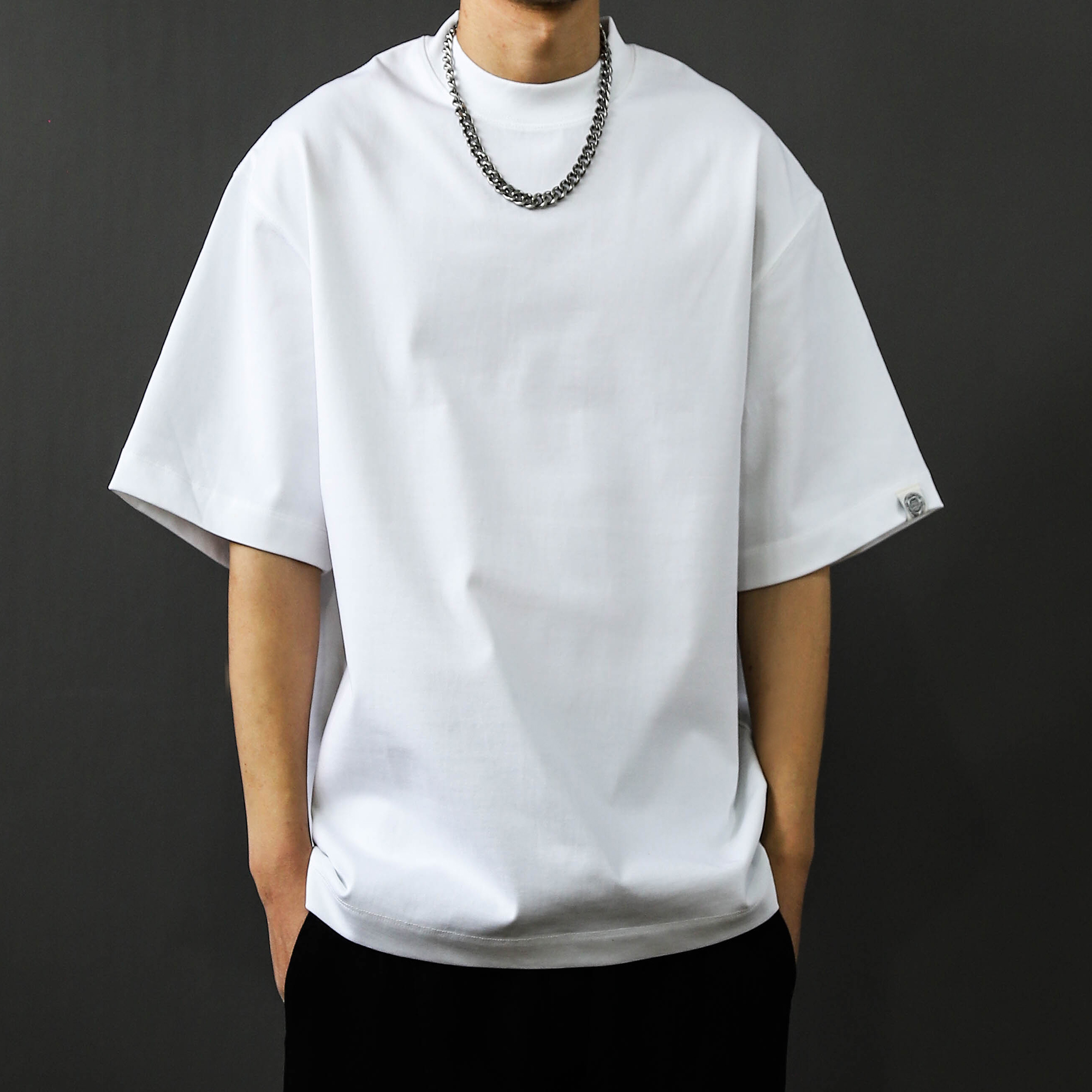2025夏季新款美式潮牌圆领短袖T恤男宽松休闲百搭半袖上衣白色男