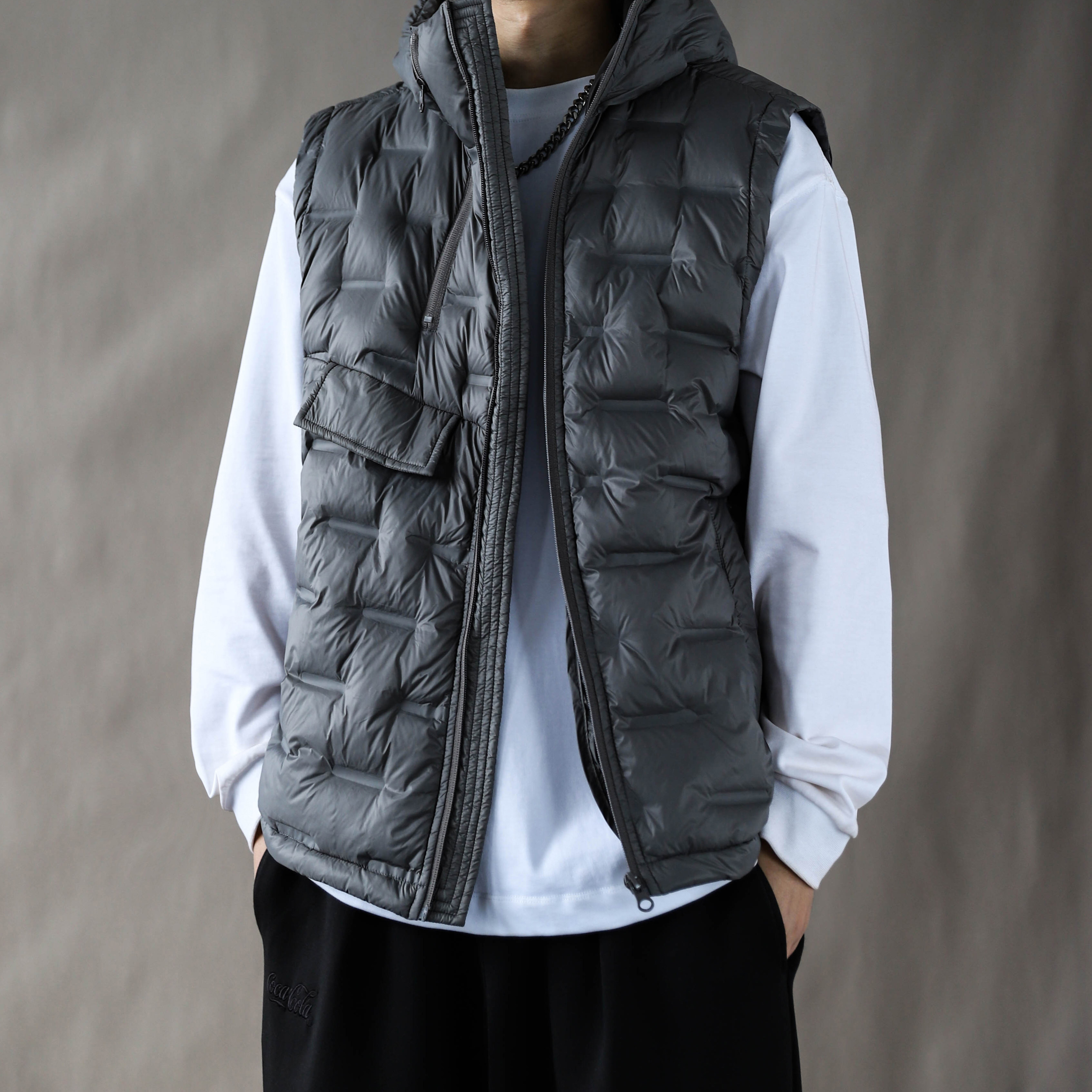 灰色羽绒服男短款立领加厚保暖外套冬季2025马甲坎肩大码上衣休闲