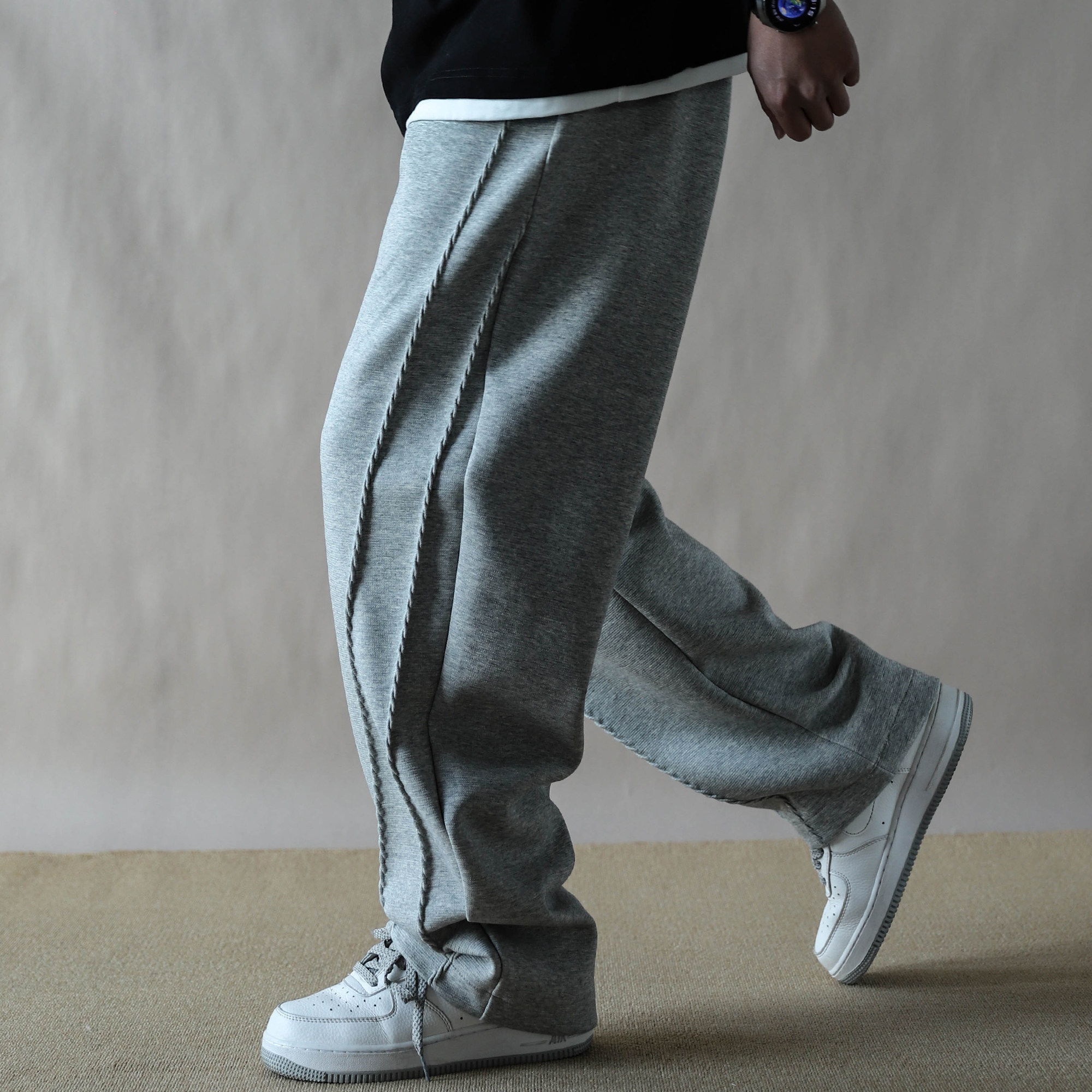 高品质工装风宽松直筒长裤男浅灰百搭休闲裤简约2026运动卫裤春秋,男装,休闲裤,淘宝优惠券,粉丝福利购,淘宝优惠卷