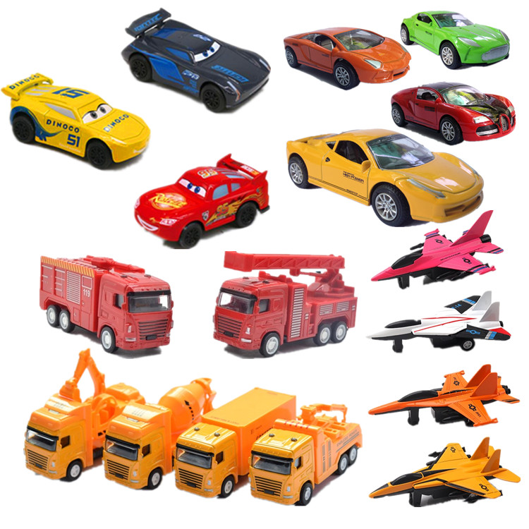 儿童仿真回力玩具车 合金车模 男孩玩具车模型汽车总动员工程车