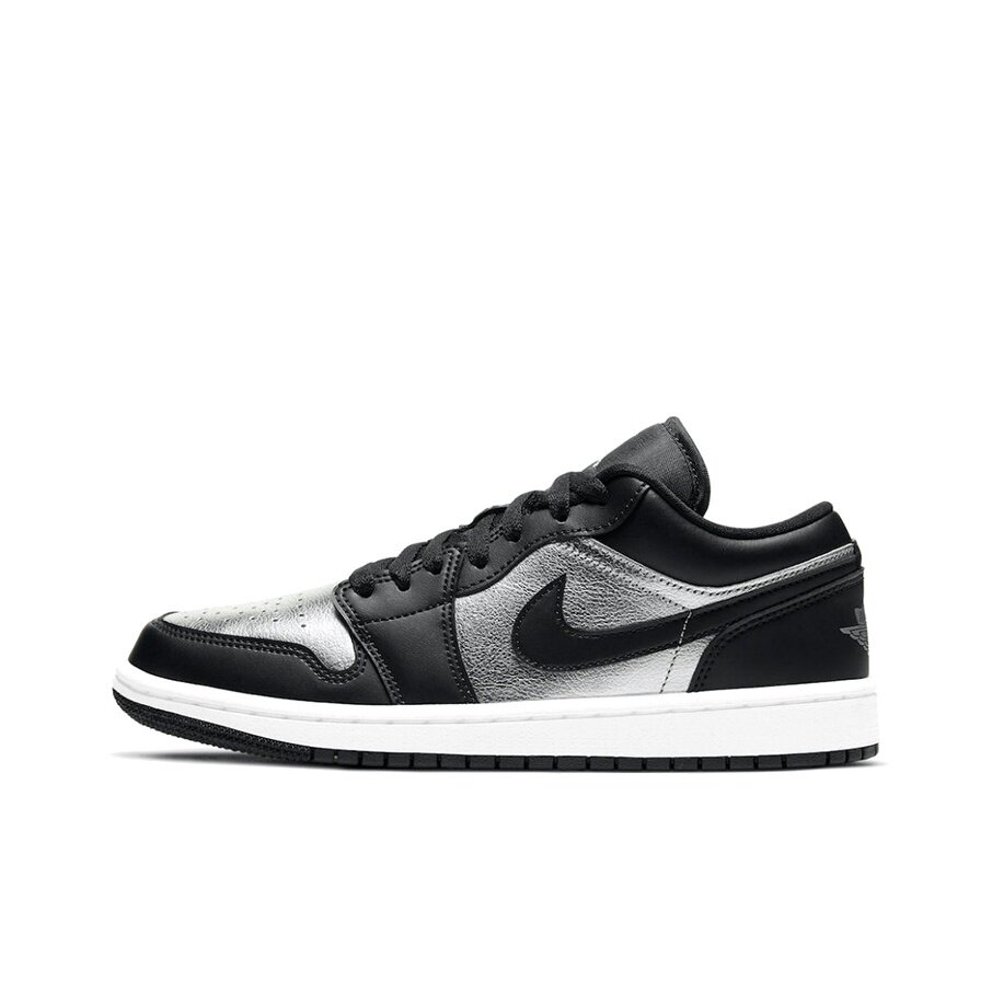 Jordan Air Jordan 1 low"silver toe" 拼色低帮篮球鞋女款黑银
