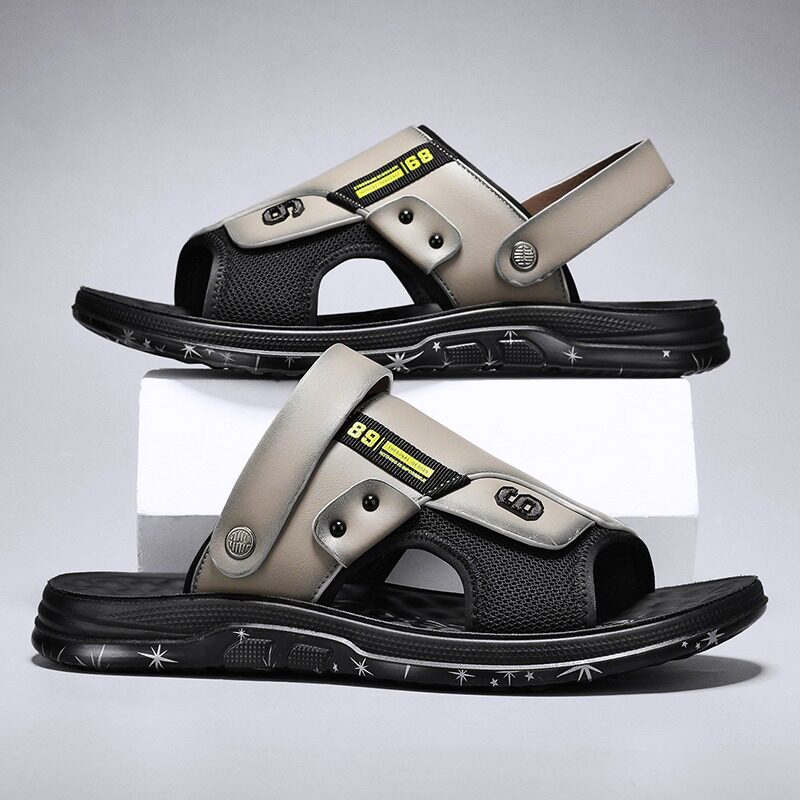 SANDALS MENS SUMMER WEAR NON-SLIP WEARABLE WEARABLE MENS CASUAL SPORTS DRIVING DUAL-PURPOSE BUSINESS SLIPPERS VIETNAM BEACH SHOES