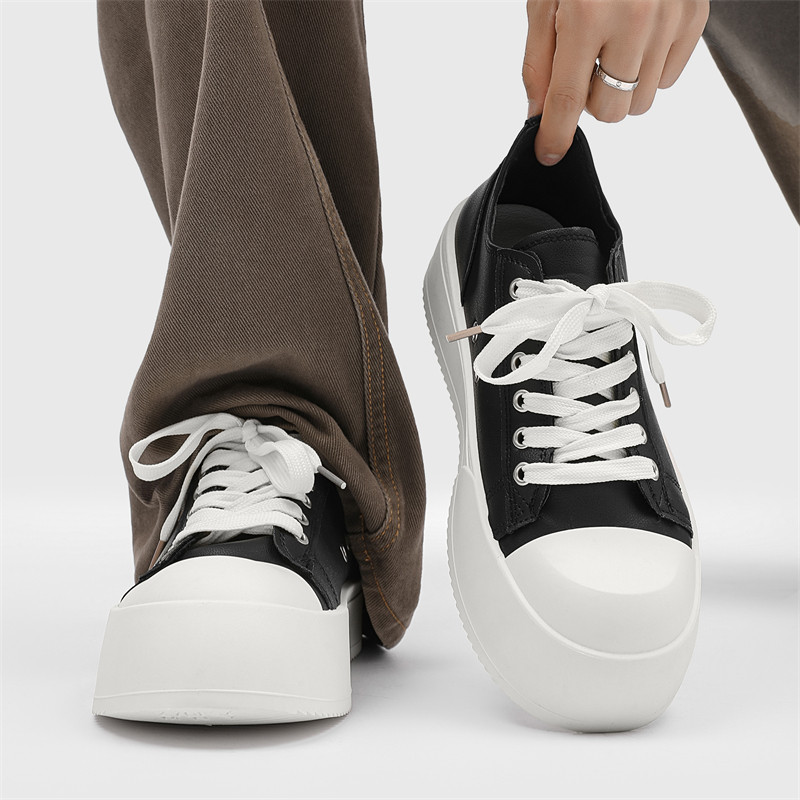 男鞋2025新款秋季百搭高街休闲板鞋青少年运动厚底增高大头德比鞋,流行男鞋,休闲板鞋,淘宝优惠券,粉丝福利购,淘宝优惠卷