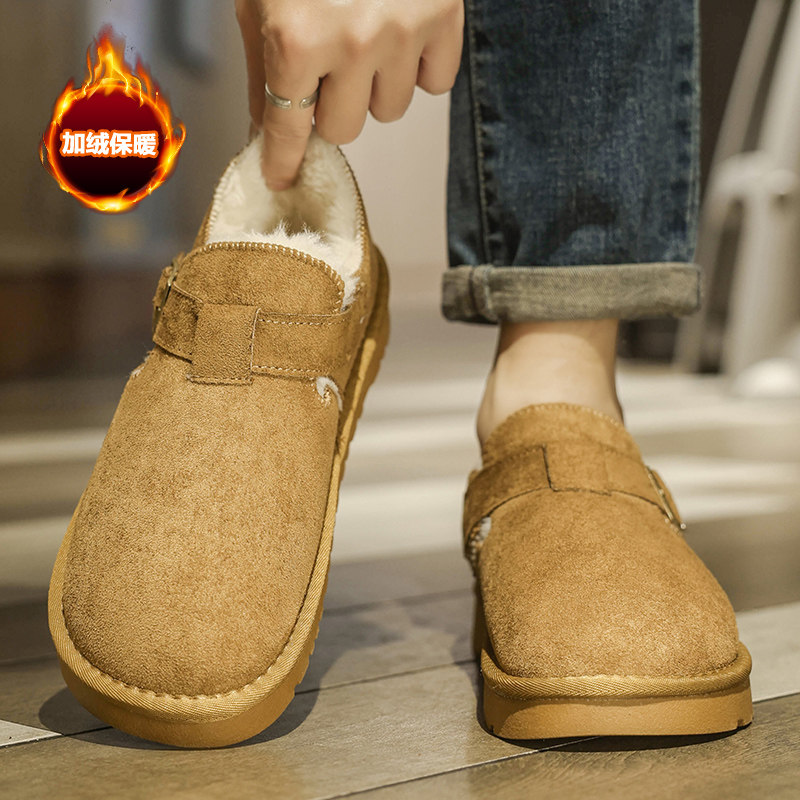 男鞋冬季加绒保暖棉鞋懒人一脚蹬防水防滑运动休闲厚底增高勃肯鞋,流行男鞋,棉鞋,淘宝优惠券,粉丝福利购,淘宝优惠卷