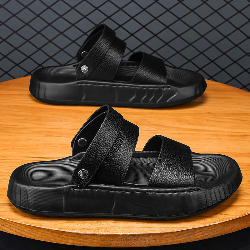 SANDALS MENS SUMMER WEAR DUAL-PURPOSE DRIVING SPORTS SLIPPERS MENS LEATHER SOFT SOLES CASUAL OUTDOOR WADING BEACH SANDALS