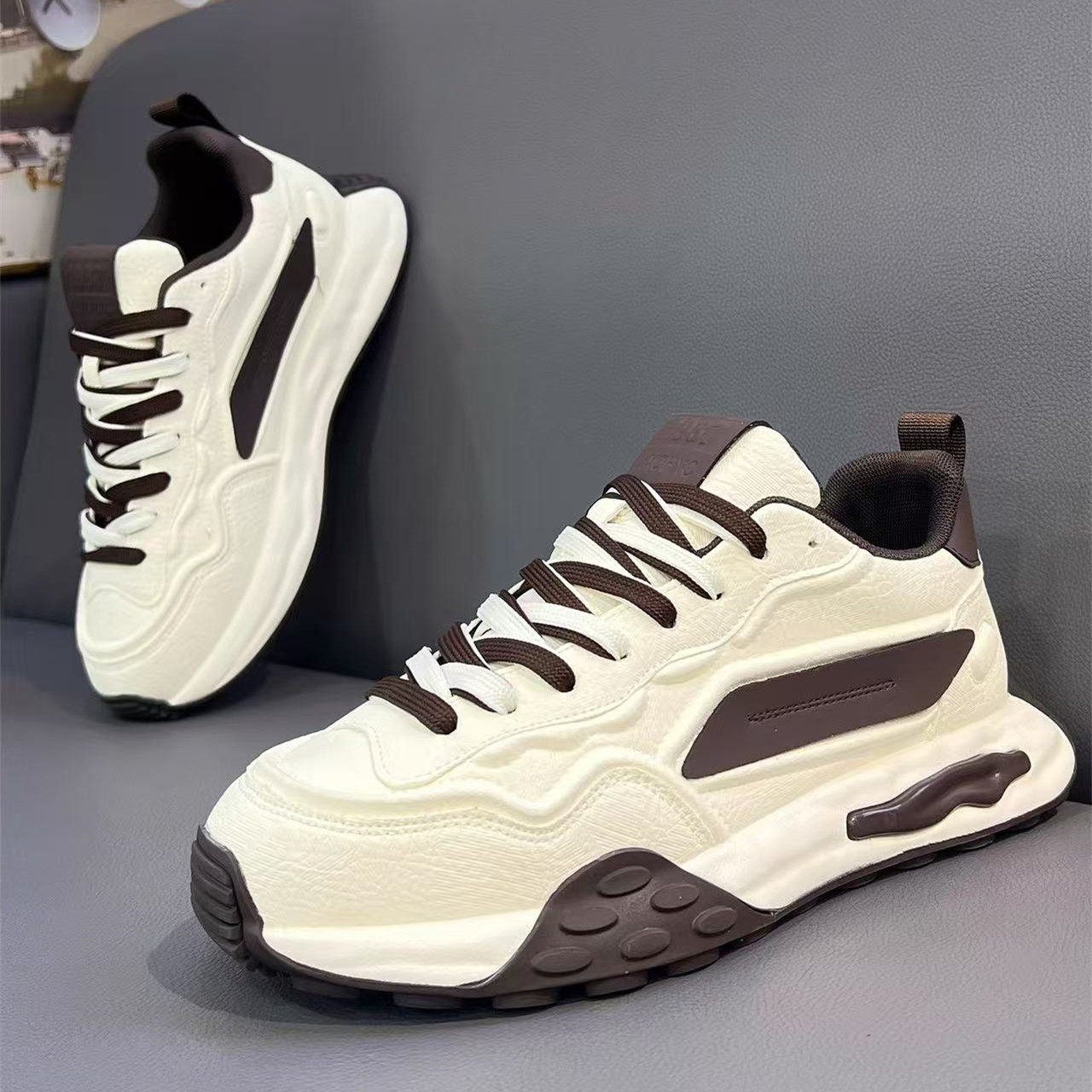 欧洲站男鞋2025新款秋季潮牌百搭休闲运动鞋跑步厚底增高老爹潮鞋,流行男鞋,时尚休闲鞋,淘宝优惠券,粉丝福利购,淘宝优惠卷