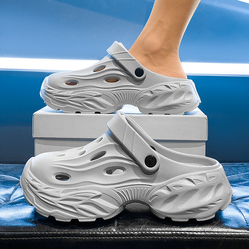 洞洞鞋男款夏季外穿防滑踩屎感厚底包头拖鞋户外两用大码沙滩凉鞋