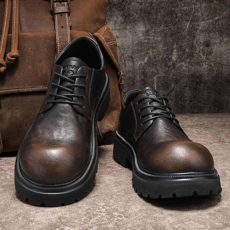 马丁靴男鞋冬季英伦风复古休闲大头皮鞋男士真皮防水防滑工装短靴,流行男鞋,时装靴,淘宝优惠券,粉丝福利购,淘宝优惠卷