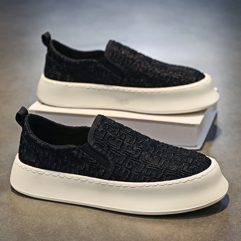 老北京布鞋男夏季透气百搭休闲板鞋懒人一脚蹬防滑运动黑色帆布鞋,流行男鞋,布鞋,淘宝优惠券,粉丝福利购,淘宝优惠卷