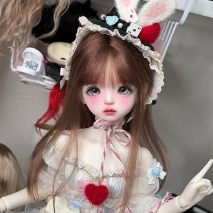 bjd娃娃假发3分4分6分玩偶手工装扮齐刘海长直发假毛头发套毛胚发