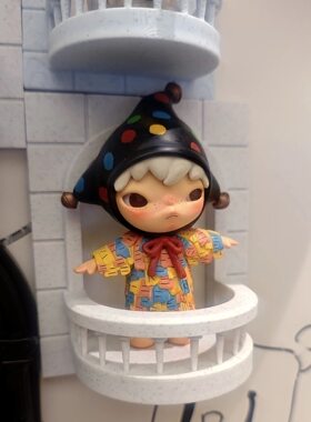 3D打印盲盒公仔手办小野星星人欧式阳台展示架娃屋场景道具