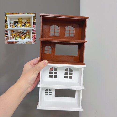 双层展示架萌粒食玩创意手工DIY展示柜二创展示架