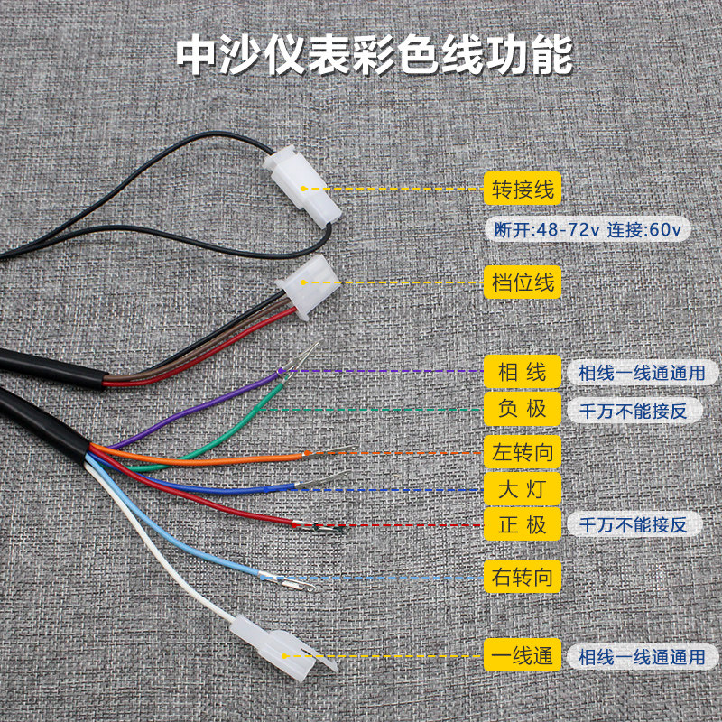 中沙电动车仪表盘液晶显示屏48V60V72v里程表公主LED公里表电压表