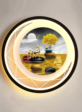 2025新款壁灯卧室床头灯客厅背景墙中式壁画灯楼梯创意装饰房间灯