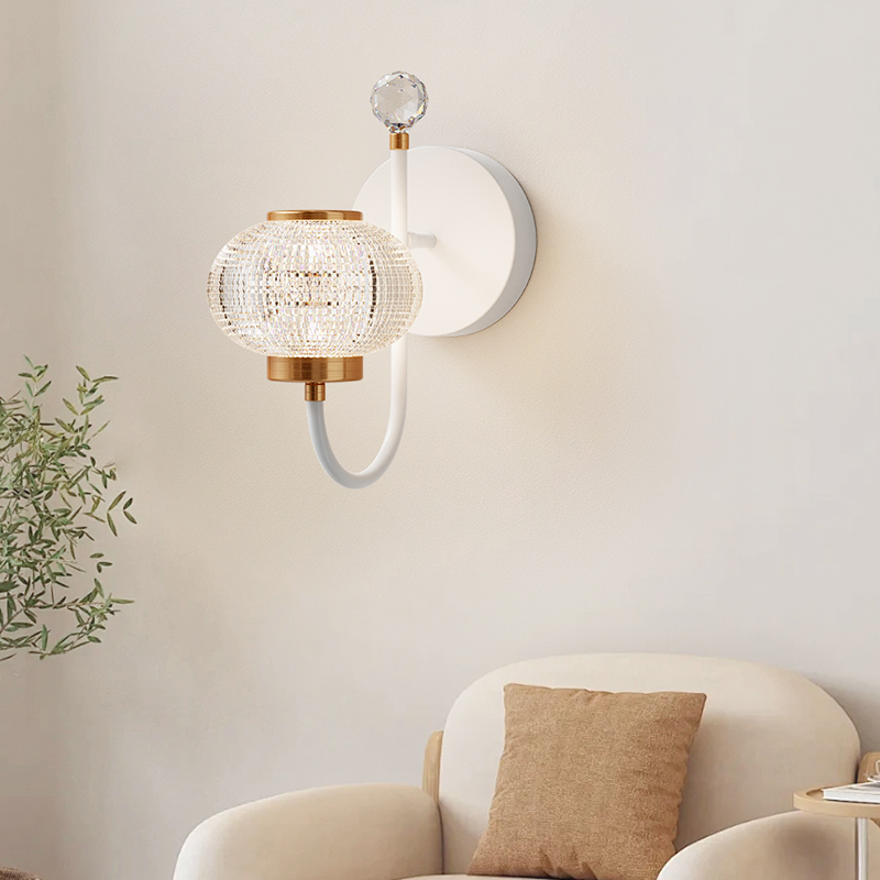 轻奢水晶壁灯卧室床头灯客厅背景墙灯创意个性艺术装饰灯中山灯具