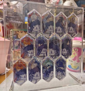 菱形吧唧收纳水晶吧唧框原神霜痕与权焰吧唧展示架吧唧亚克力相框