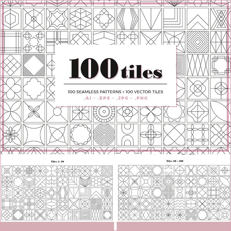 100款几何简约线条线稿抽丝填充背景图案jpg png 矢量设计素材图