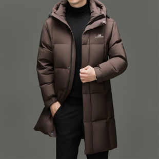 皮尔卡丹中长款老东北风加厚羽绒服防寒服男爸爸中老年送父亲外套