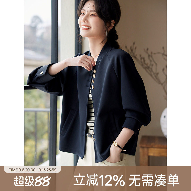 XWI/欣未插肩袖棒球服外套女士秋图片