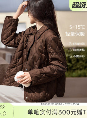 XWI欣未美拉德衬衫式夹棉棉服外套女秋冬季轻薄休闲百搭短款棉袄