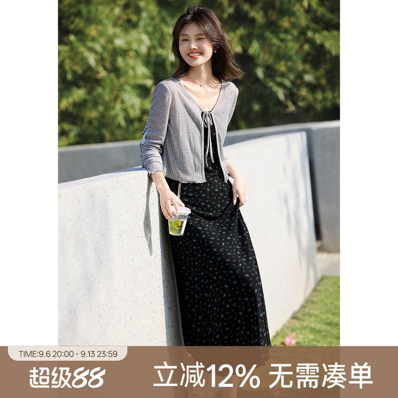 XWI欣未气质针织衫吊带连衣裙女图片