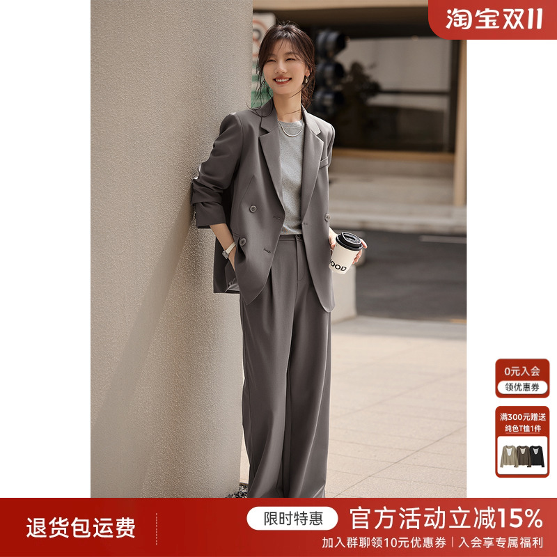 XWI欣未轻职场通勤百搭西装外套女春季宽松设计感一整套入春穿搭