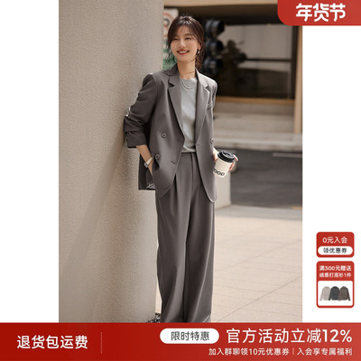 XWI欣未轻职场通勤百搭西装外套女春季宽松设计感一整套入春穿搭