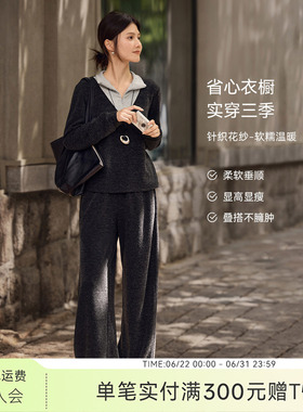 XWI欣未假两件套头半拉链灰色卫衣外套女2025秋季休闲运动两件套