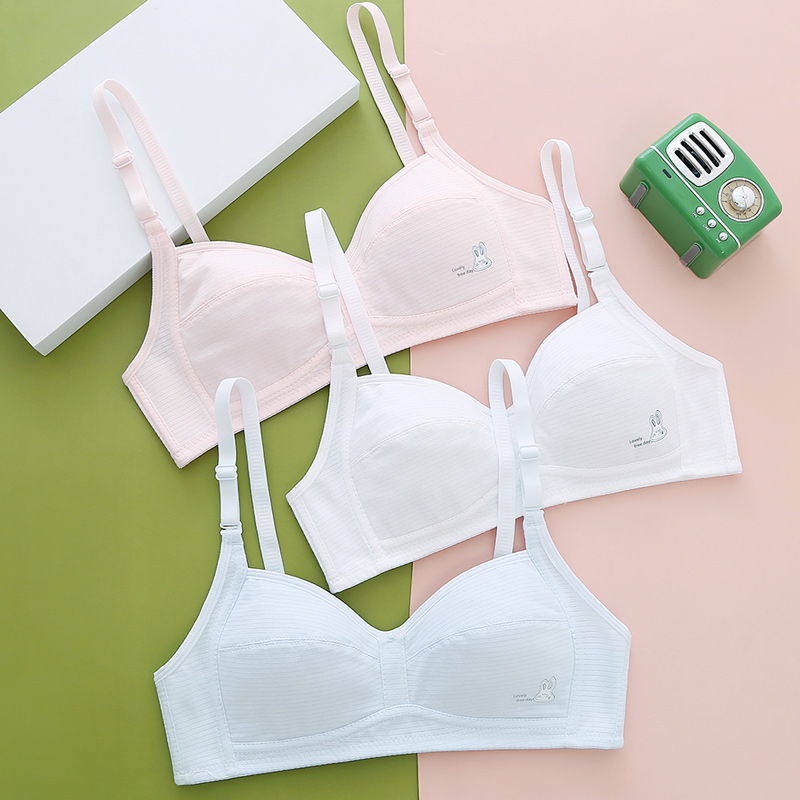 黑白桃初高中学生无钢圈纯棉文胸