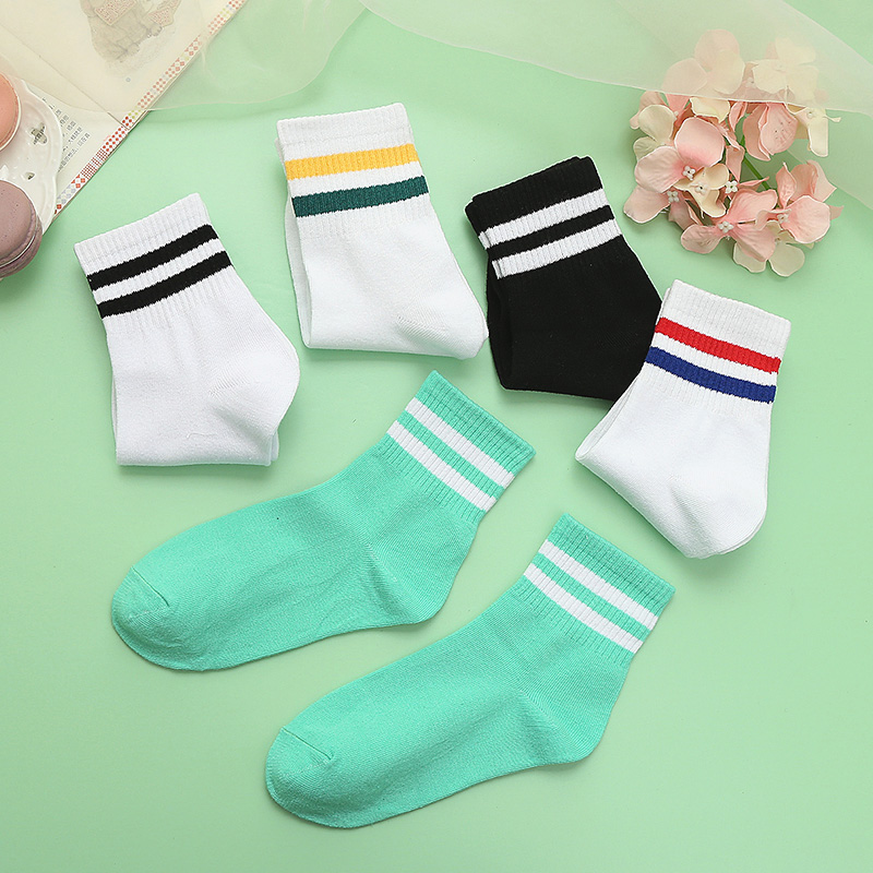 韩版学院风男女中筒袜