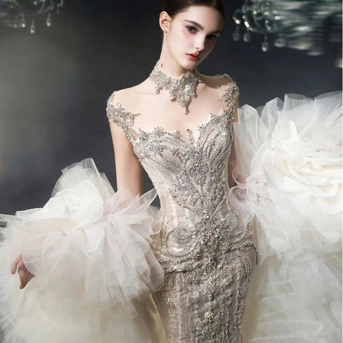 2025新款婚纱新娘主纱鱼尾礼服