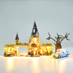 YEABRICKS适用乐高哈利波特75953霍格沃茨城门与打人柳LED灯饰DIY