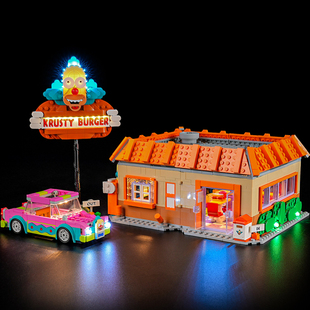 YEABRICKS适用乐高10352辛普森一家:库斯提汉堡店LED积木玩具灯饰