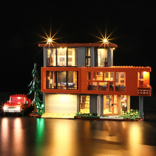 YEABRICKS适用乐高21354暮光之城卡伦之家积木LED灯饰摆件灯光