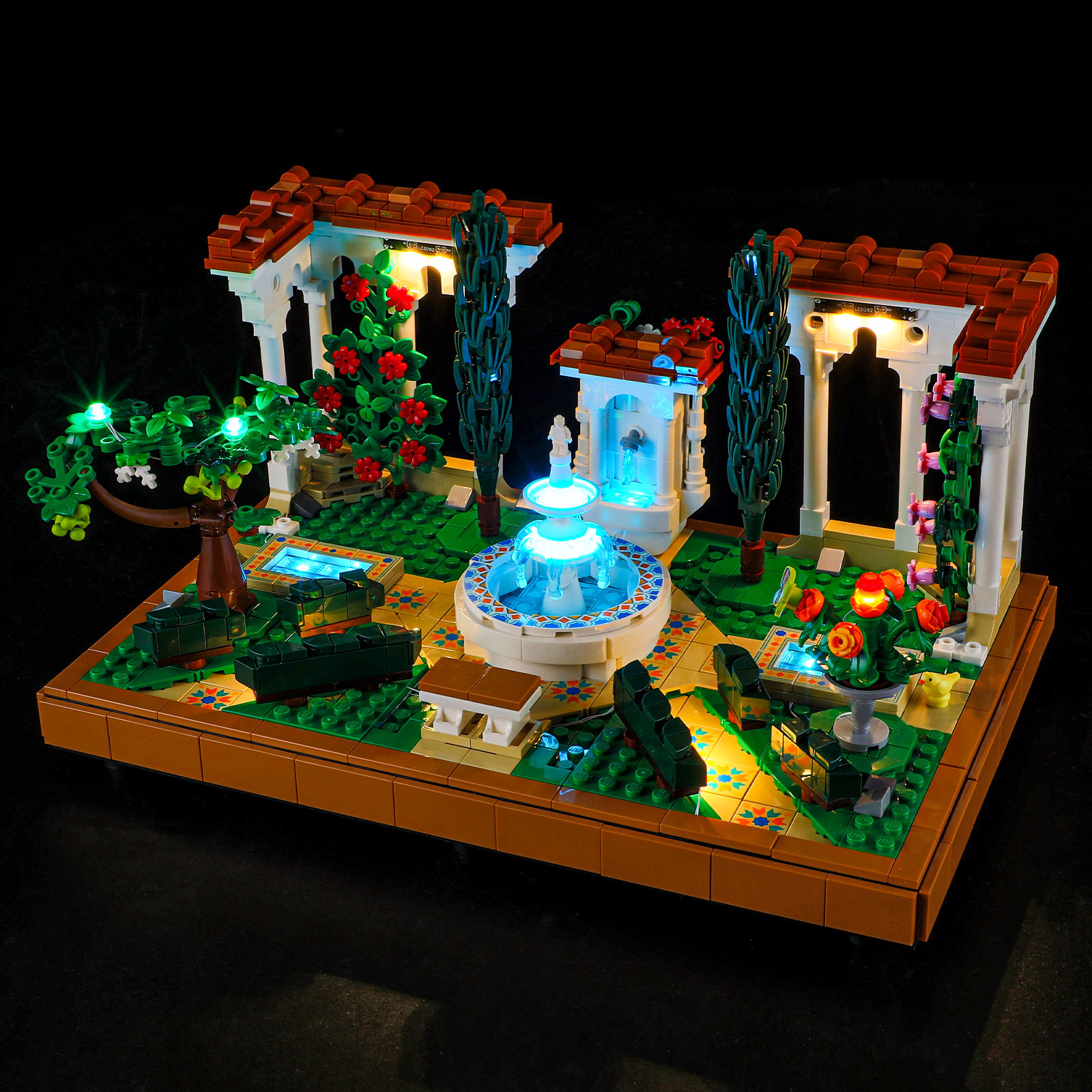 YEABRICKS适用乐高10359西班牙喷泉花园积木LED灯饰 玩具模型灯光