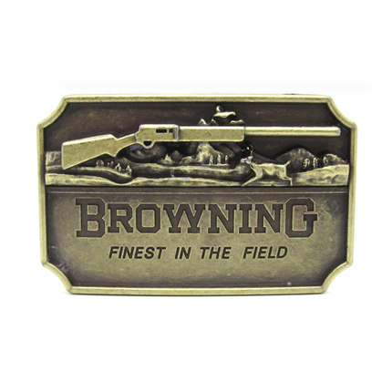 长猎枪图美国西部牛仔皮带扣腰带皮带平滑扣cowboy belt buckle