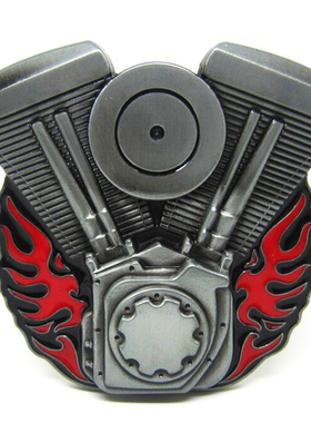 摩托车发动机西部牛仔风格皮带扣个性腰带皮带平滑扣belt buckle