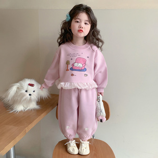 女童春秋款猫咪套装2026新款洋气时髦儿童女宝宝春季春装早春卫衣