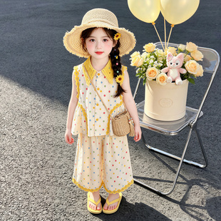 女童夏季套装2026新款洋气时髦儿童女宝宝夏装超好看夏天裤子薄款