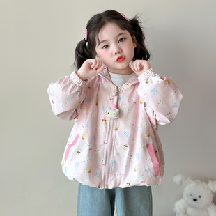 女小童春秋2026新款洋气女宝宝春装碎花兔子春季上衣女童儿童外套