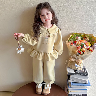 女童春装套装2026新款女宝宝早春季洋气时髦儿童爱心运动春秋衣服