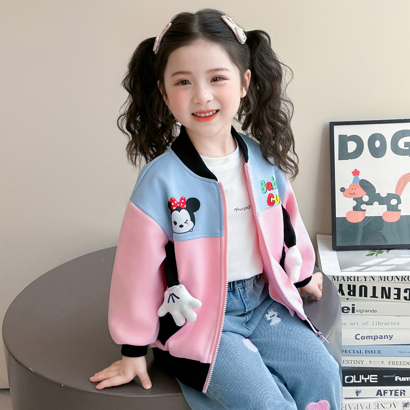 女童春秋款外套2026新款儿童女宝宝春季小女孩米妮棒球服春装上衣